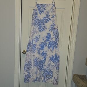 Lilly Pulitzer White Dress with Blue Floral Print